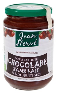 Jean Hervé Pâte à tartiner chocolade sans lait/sans huile de palme bio 750g - 7060